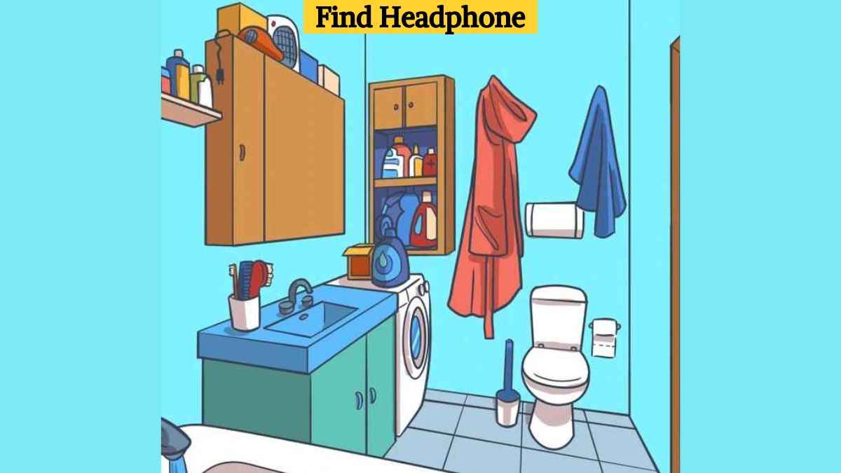 Only eagle eyes can spot a headphone in the bathroom in 5 seconds!