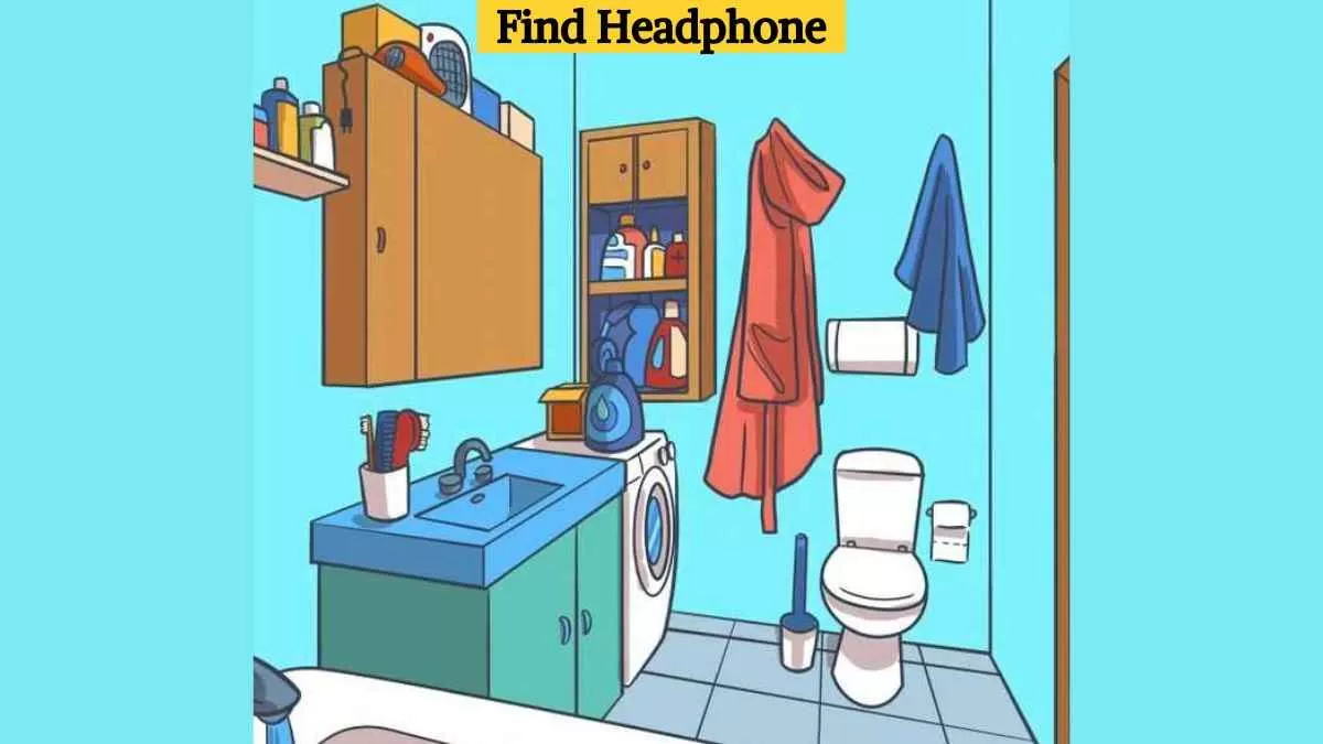 Find headphone in the bathrroom