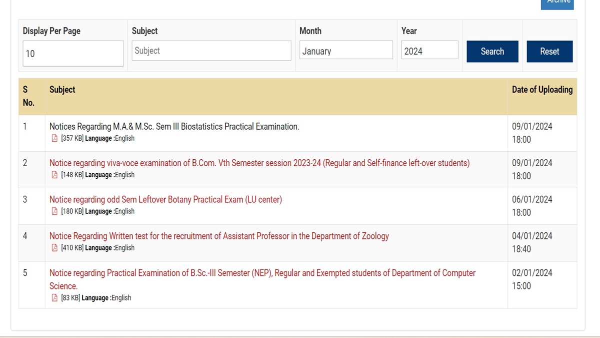 Lucknow University Exam Schedule Revised