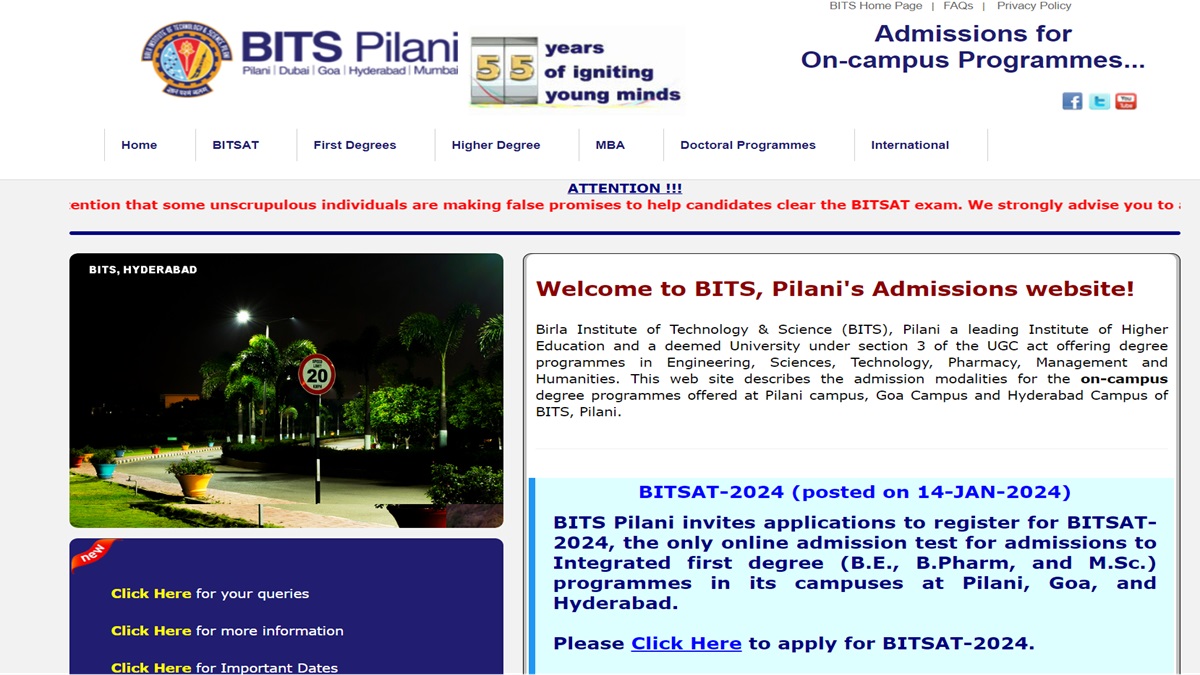 BITSAT 2024 Session 1 Registration Begin, Apply Until April 11