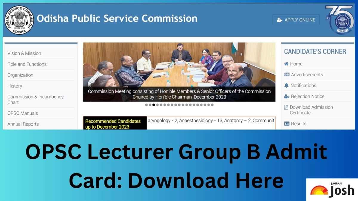 OPSC Lecturer Group B Admit Card 2023-24 Released At Opsc.gov.in ...