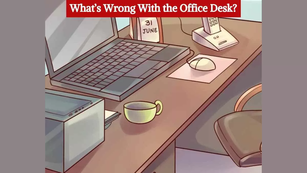 Find the mistake in the office desk picture
