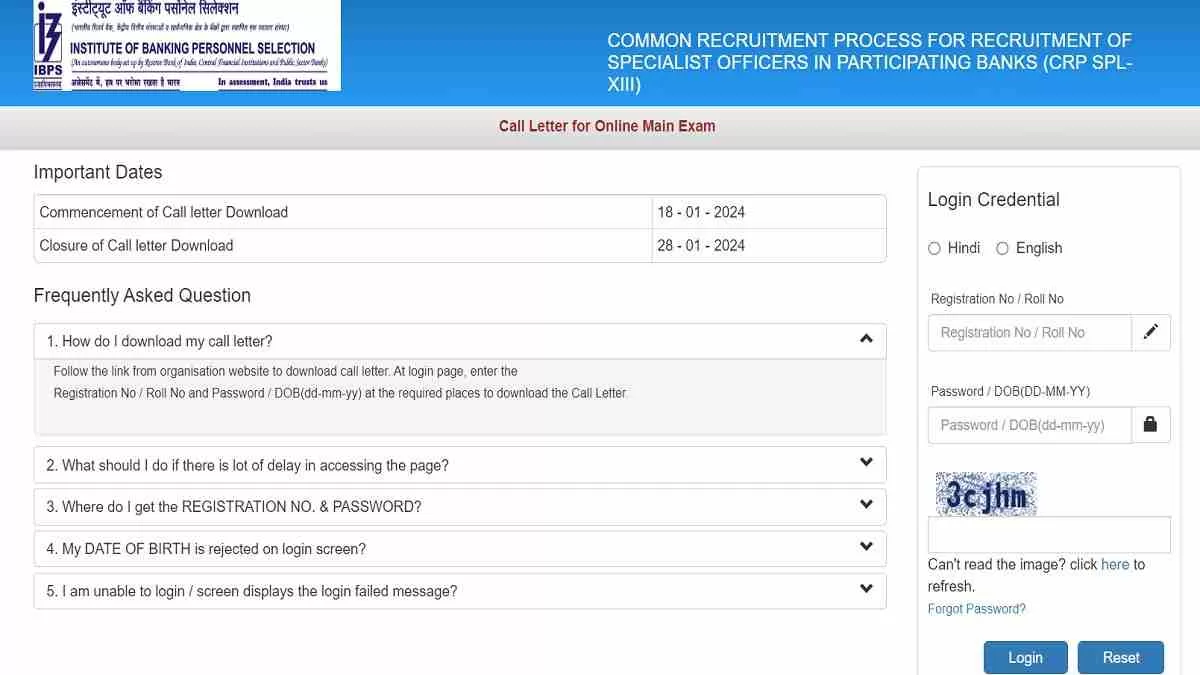 Direct Link to IBPS SO Main Admit Card 2024 here