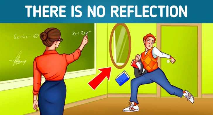 there is no reflection in the picture