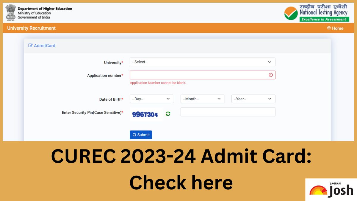 CUREC Admit Card 2023-24 Released at curec.ntaonline.in; Download Hall Ticket Here