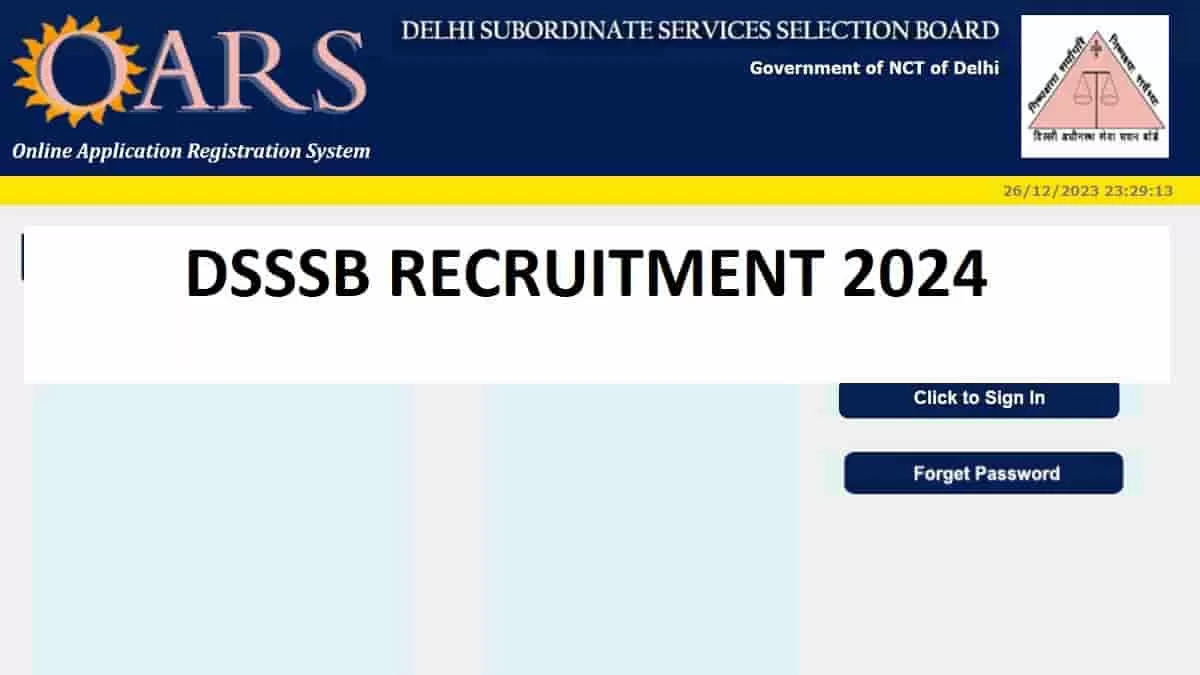 DSSSB MTS Recruitment Notification 2024 for 567 Vacancies, Apply Online