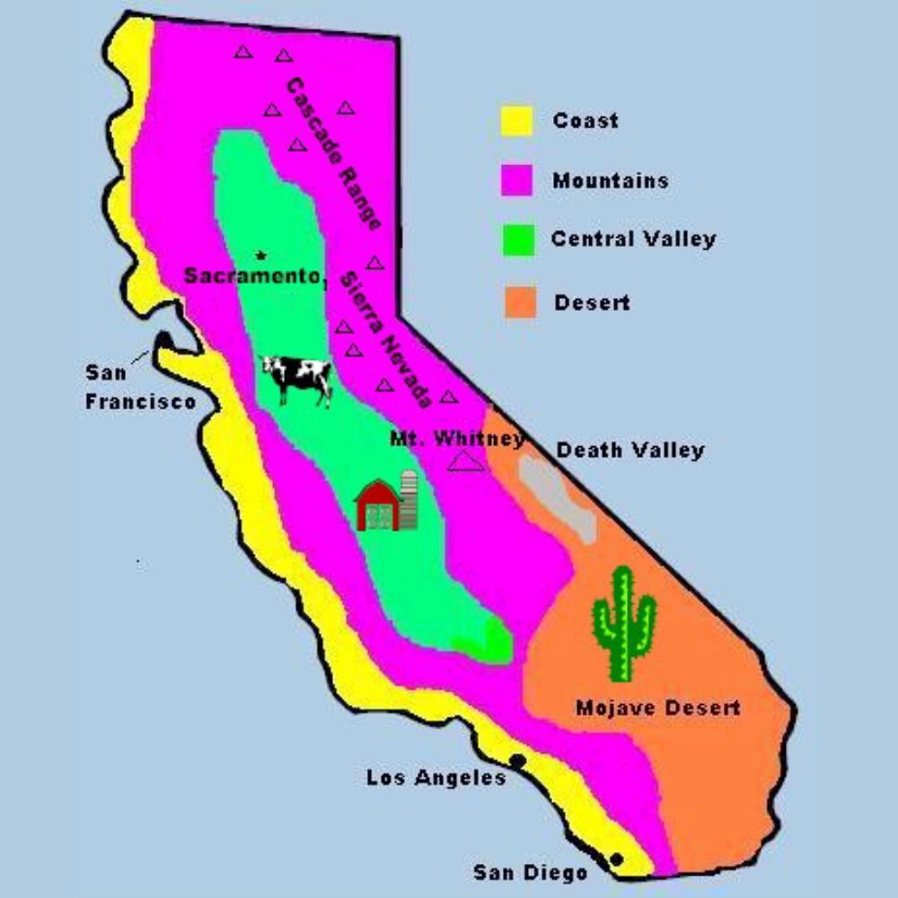 California Map: Official Image, Population and Other Important Details