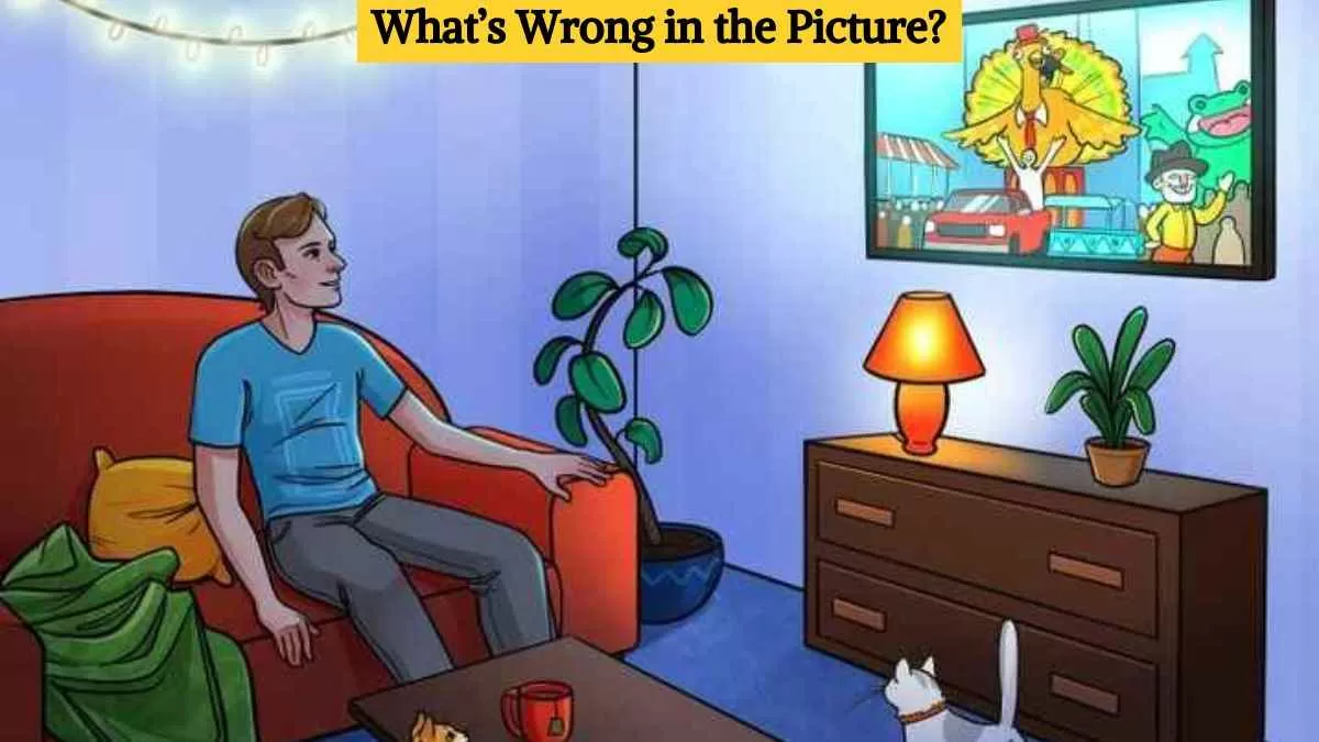 Find the mistake in living room picture