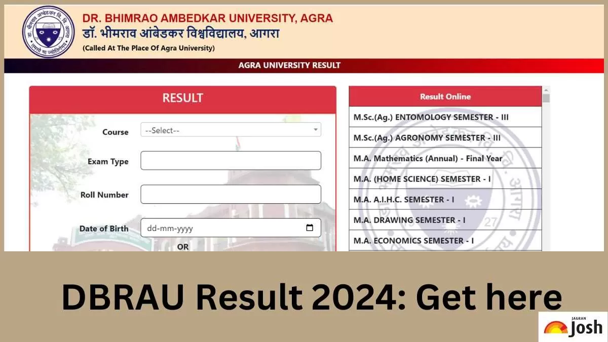 DBRAU Result 2023 OUT on dbrau.ac.in Direct Link to Download UG