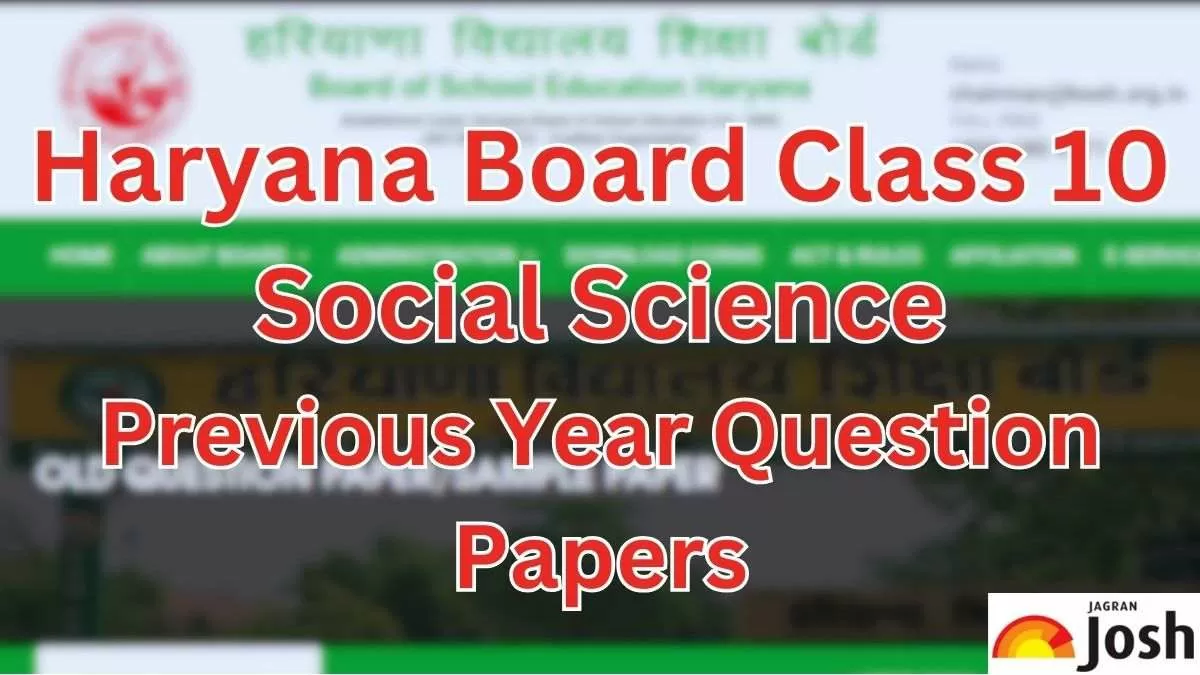 HBSE Social Science Previous Year Question Paper Class 10 with Solution ...