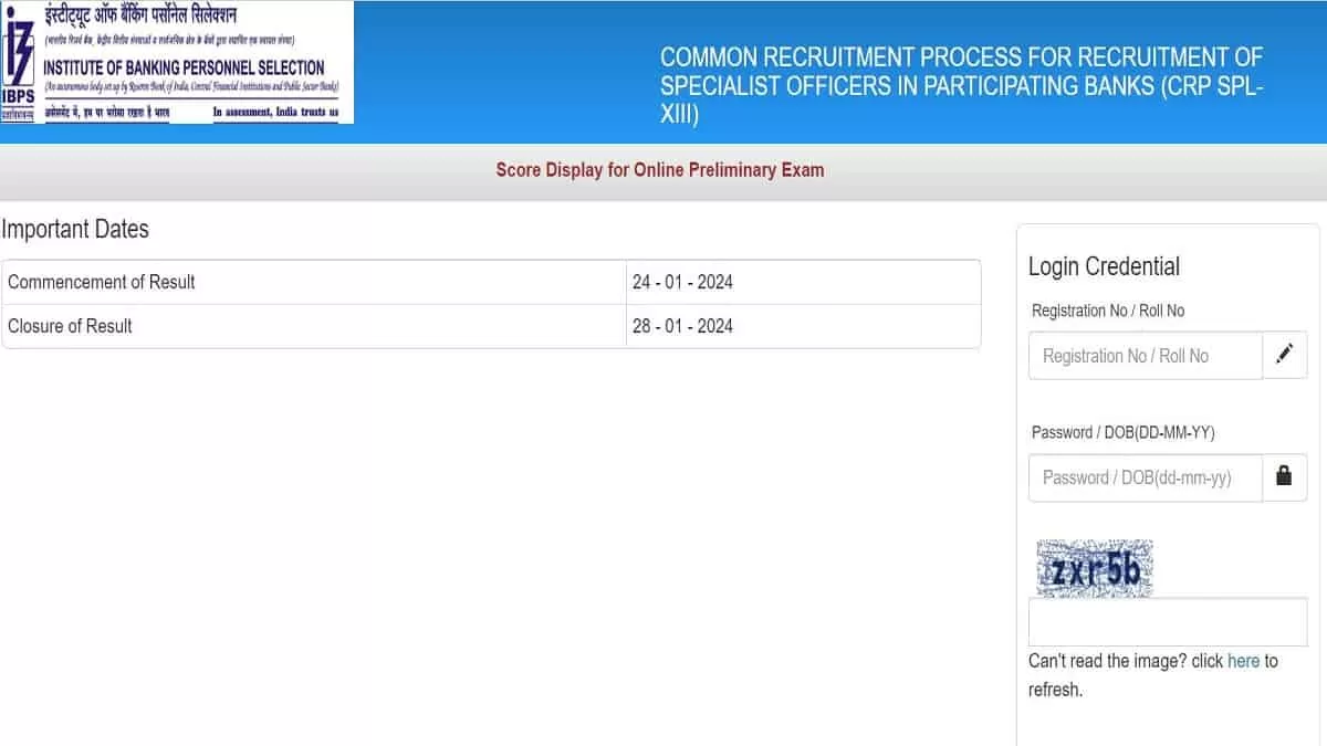 IBPS SO Score Card 2024 OUT At Ibps.in: Check Steps To Download Here