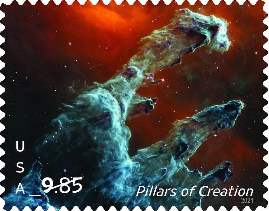 US Priority Mail stamp of the Pillars of Creation