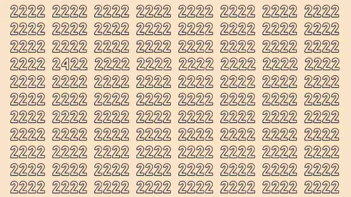 Find 2422 among 2222