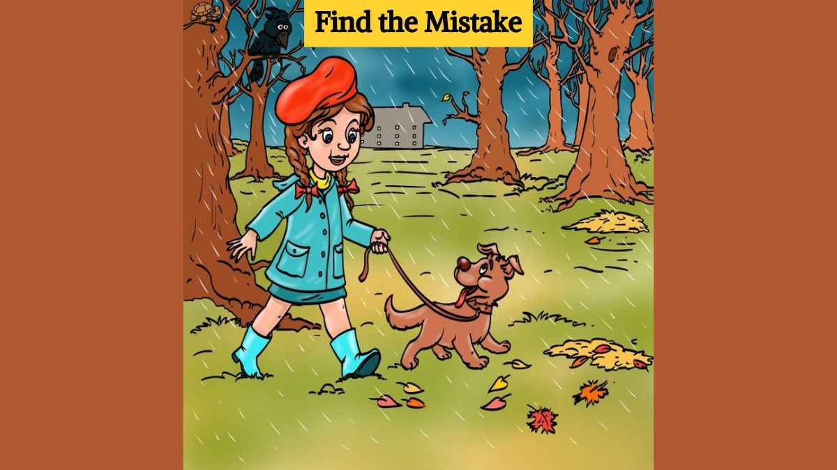 Picture Puzzle IQ Test: Find The Mistake In The Girl With Her Dog ...