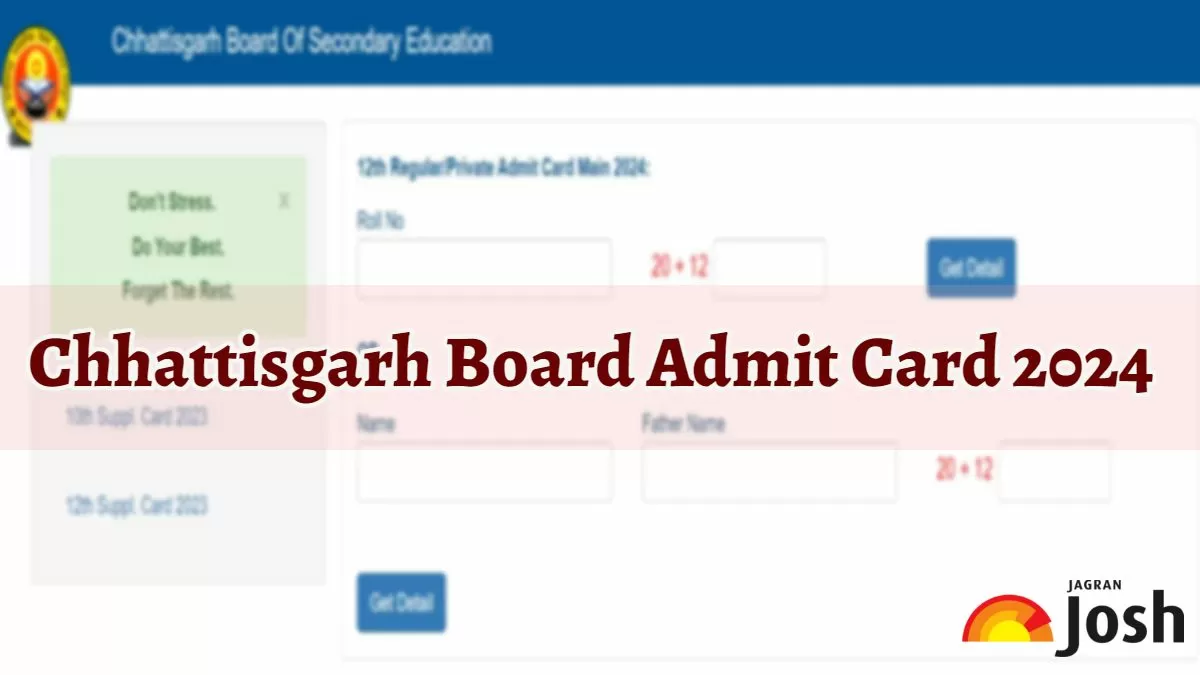 CGBSE Class 10, 12 Admit Card 2024