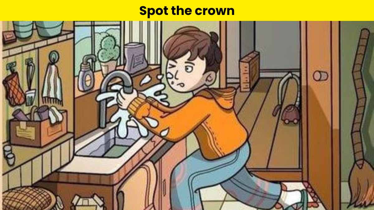 Those with extraordinary abilities can spot the crown in the kitchen in 5 seconds!