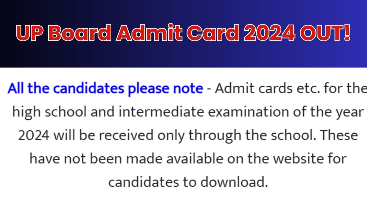 Up Board Admit Card 2024 Class 10 12 Out Get Upmsp Hall Ticket Details Here Education News