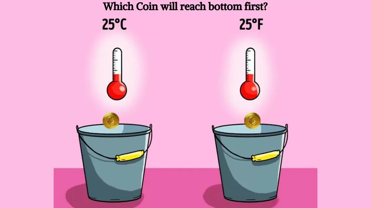 Which coin will reach bottom of the bucket first?
