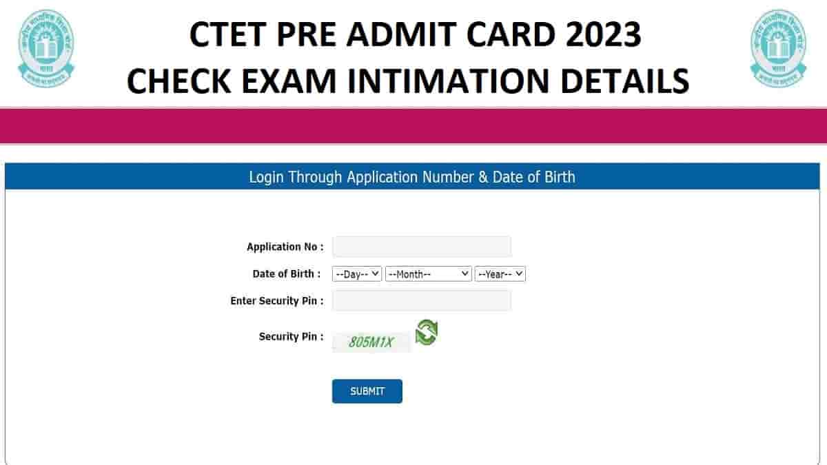 CTET Pre Admit Card 2024 OUT at ctet.nic.in Check City Intimation Slip