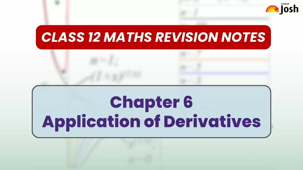 Download PDF for CBSE Class 12 Maths Application of Derivatives Quick Revision Notes