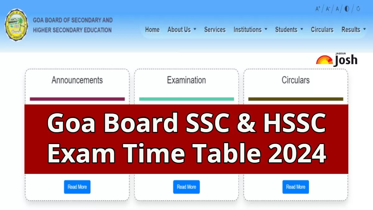 Goa Board Time Table 2024 PDF, GBSHSE Class 10th, 12th Exam Date