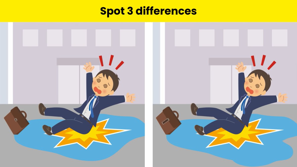 You have eagle eyes if you can spot 3 differences in the crying businessman pictures within 12 seconds.