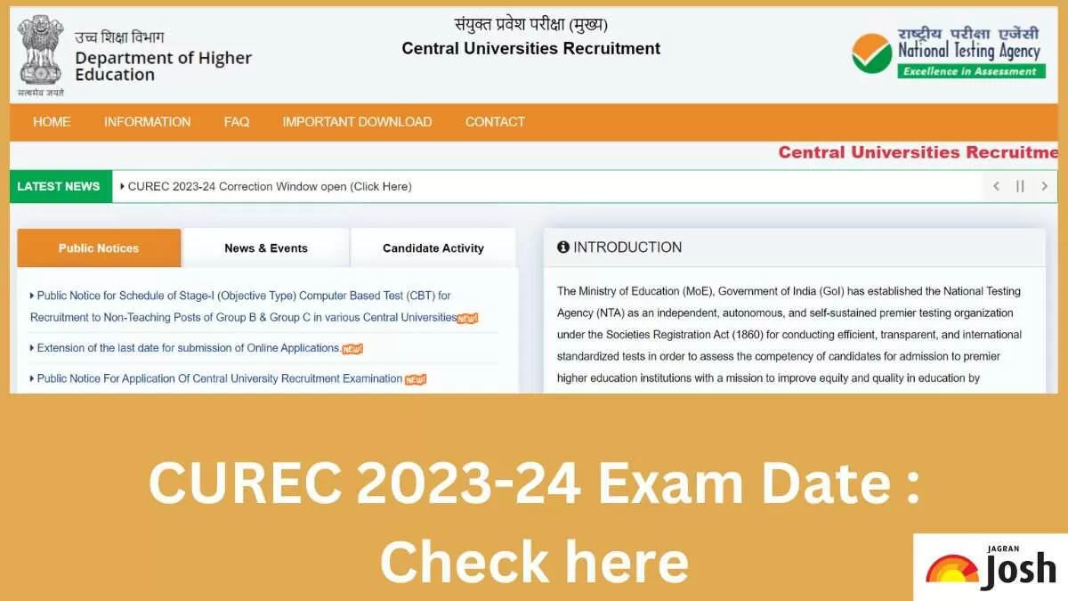 Check the CUREC 2024 exam date along with the notice pdf here.
