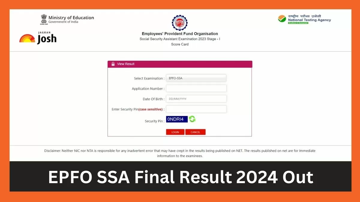 ईपीएफओ एसएसए अंतिम परिणाम 2023 जारी कर दिया है, आप डाउनलोड करने के लिए डायरेक्ट लिंक यहां से प्राप्त कर सकते हैं