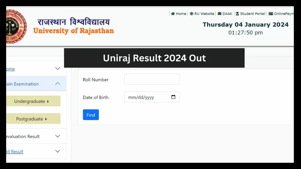 Uniraj Result 2024 Out: BA, BCom के लिए परिणाम Uniraj.ac.in पर घोषित ...