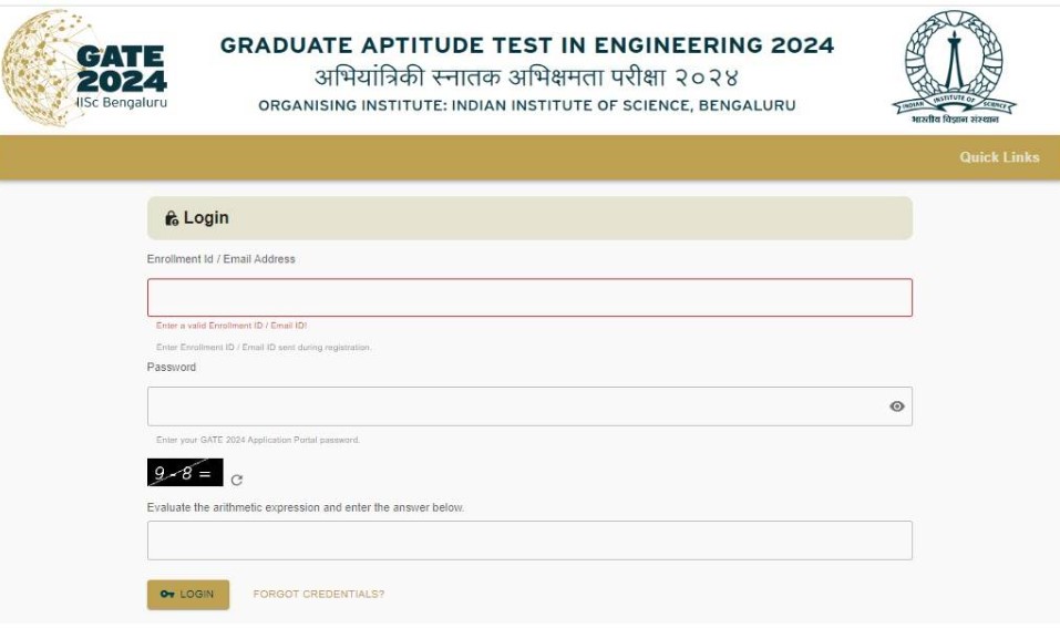 GATE Admit Card 2024 Out Hall Ticket Download Link Here