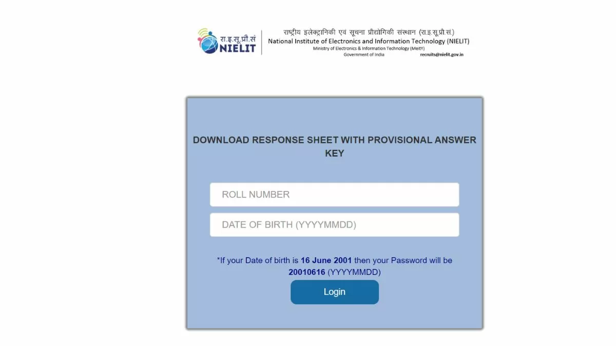 NIELIT NIC Answer Key 2024 Out: एनआईसी उत्तर कुंजी जारी nielit.gov.in से करें डाउनलोड 