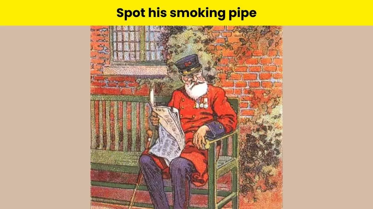 Can you spot his smoking pipe?