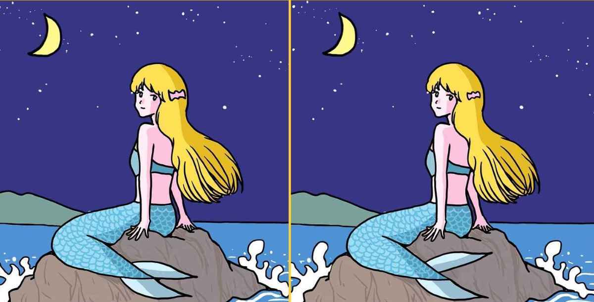 Spot 3 Differences Between Mermaid Pictures in 12 Seconds!