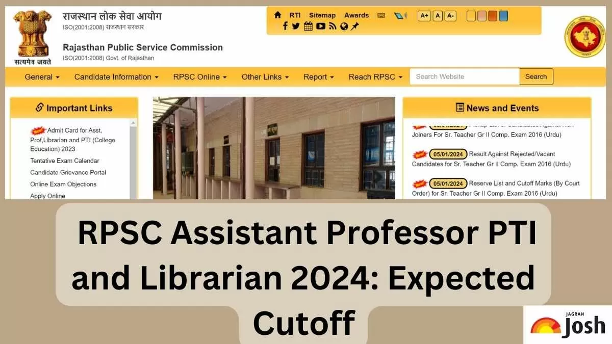 RPSC Assistant Professor PTI and Librarian Expected Cut-off 2024 check here