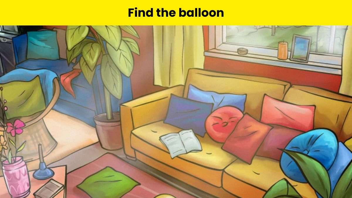 Only a keen observer can find the balloon in the living room within 6 seconds.