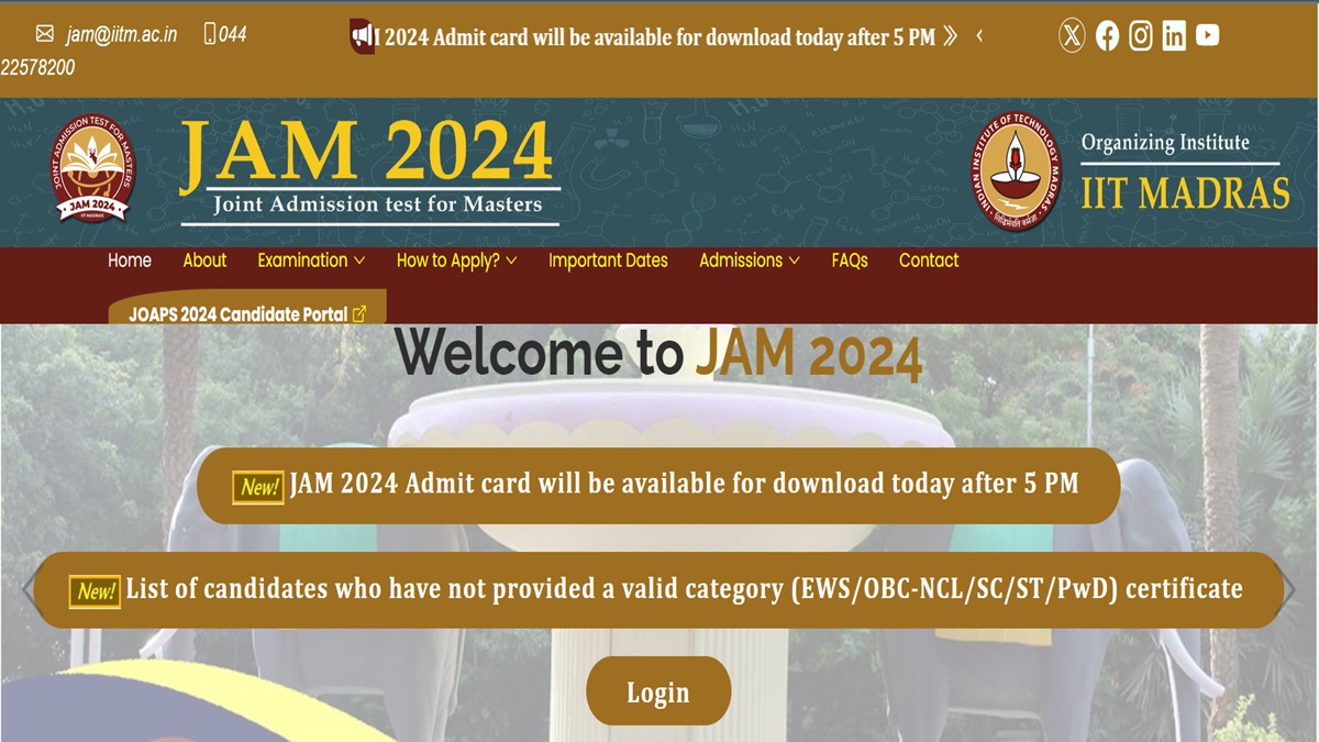 IIT JAM 2024 Admit Card Out, Get Direct Link Here To Download Hall