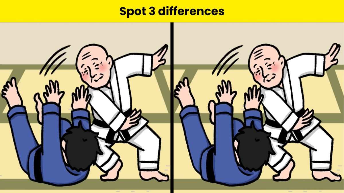 You have super eyes if you can spot 3 differences between the karate pictures in 11 seconds. 