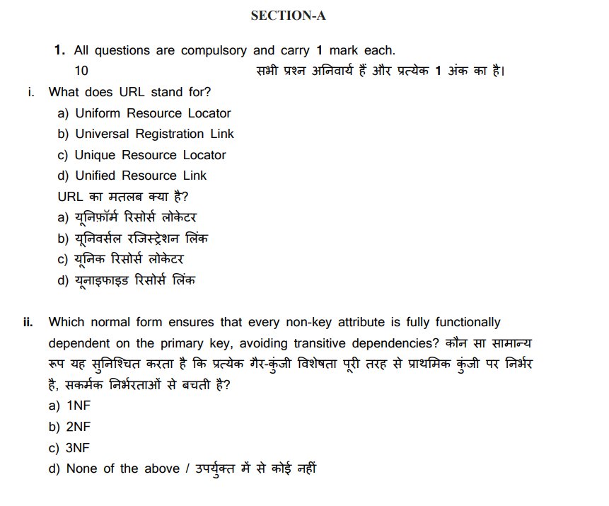 Haryana Board 12th Computer Science Model Paper 2024: Download Class 12  Computer Science Sample Paper PDF