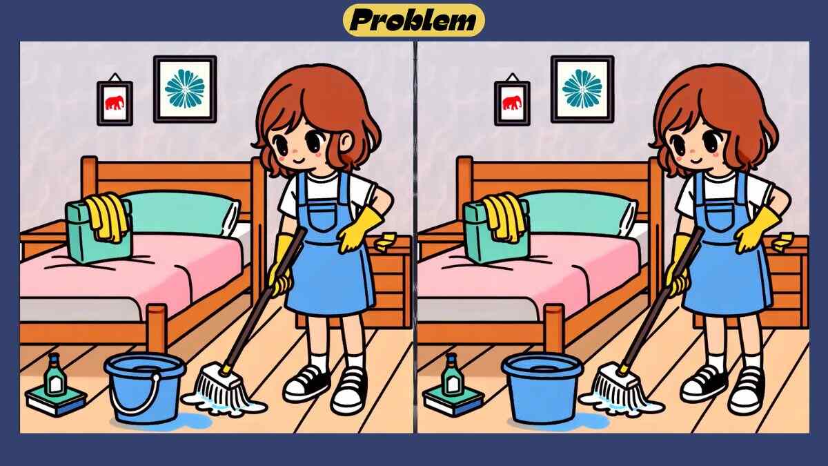 Find 3 Differences in 41 Seconds in This Bedroom Cleaning Scene