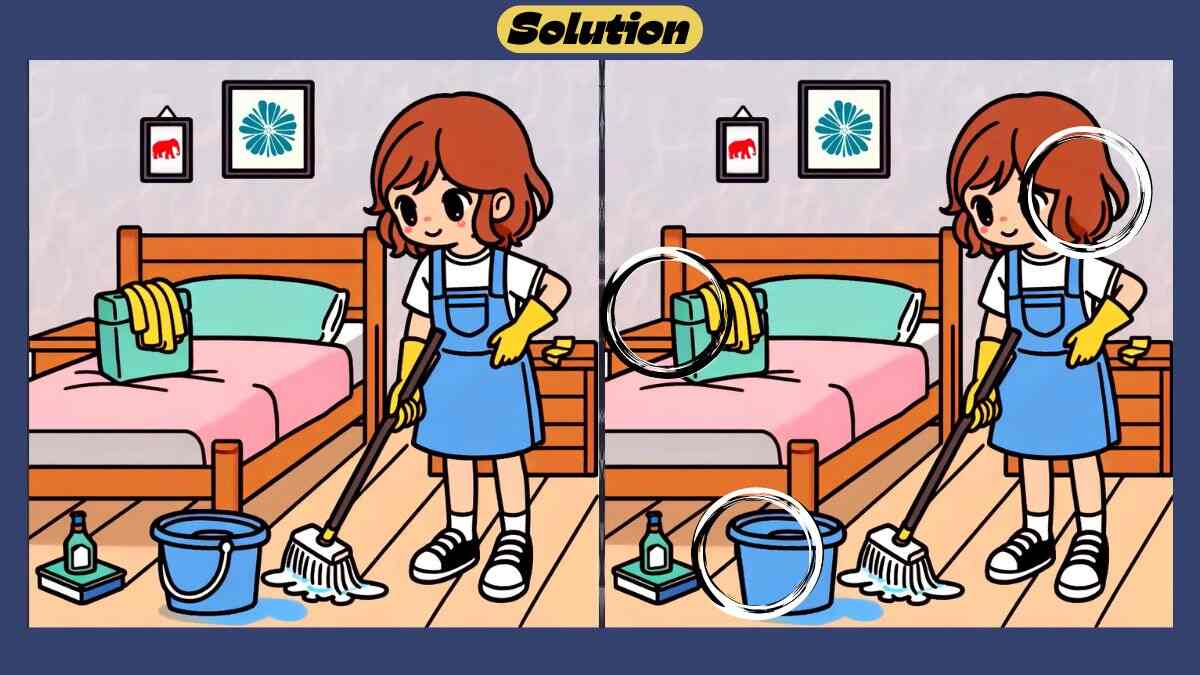 Find 3 Differences in 41 Seconds in This Bedroom Cleaning Scene