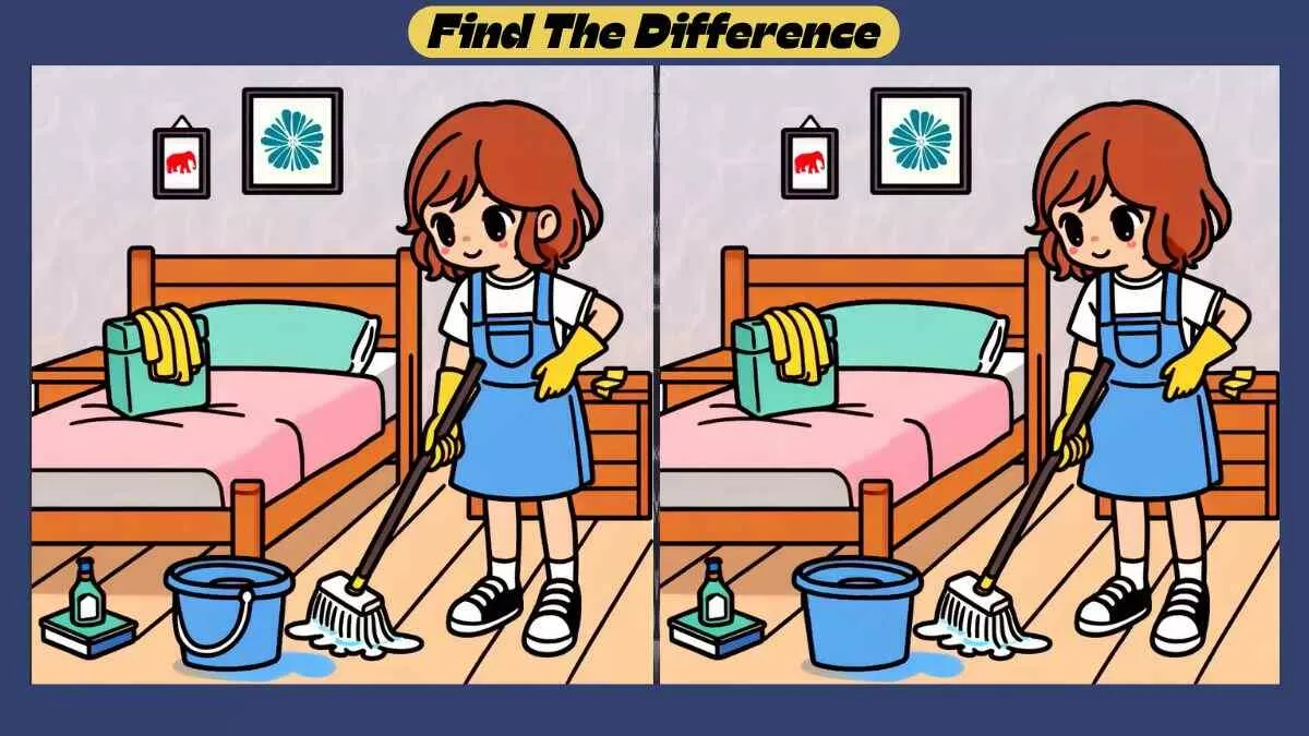 Find 3 Differences in 41 Seconds in This Bedroom Cleaning Scene