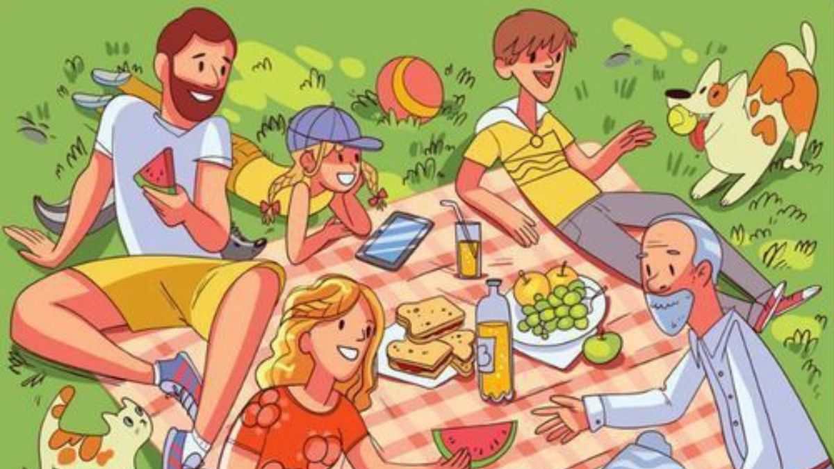 Picture Puzzle IQ Test: Where’s The Jar Of Orange Juice In This Family Picnic Scene? Only 8 Seconds To Spot It!