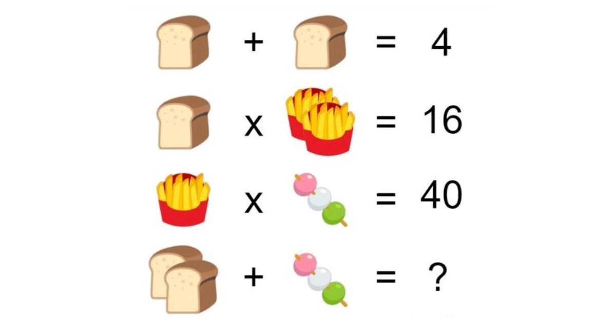 Brain Teaser to Increase Your IQ: Test Your Math Skills By Finding the Value of Bread, Fries, and Dango!