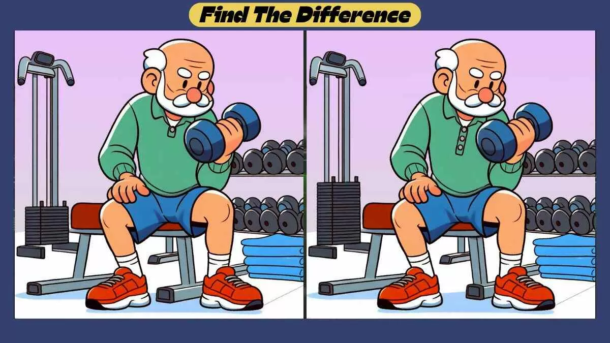 Find 3 Differences in 46 Seconds in This Old Man In Gym Scene