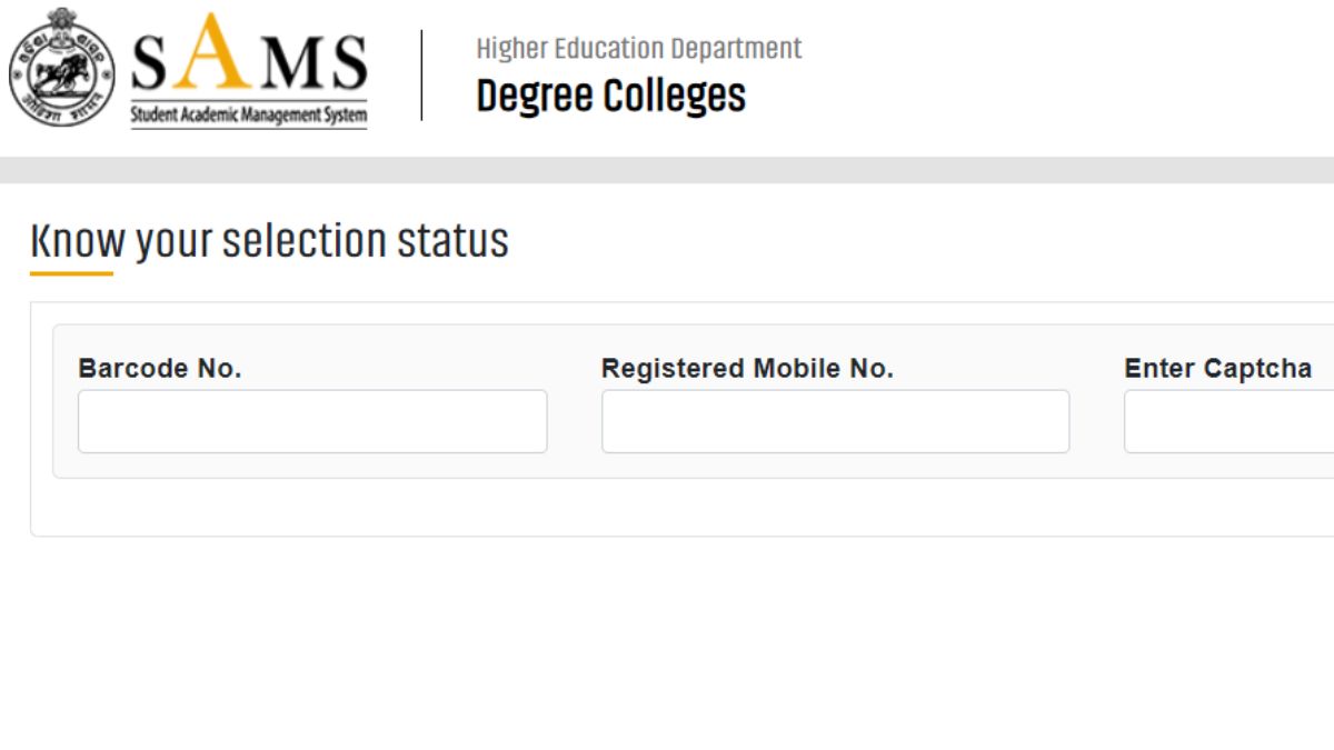 SAMS Odisha +3 Selection List 2024 Out at samsodisha.gov.in