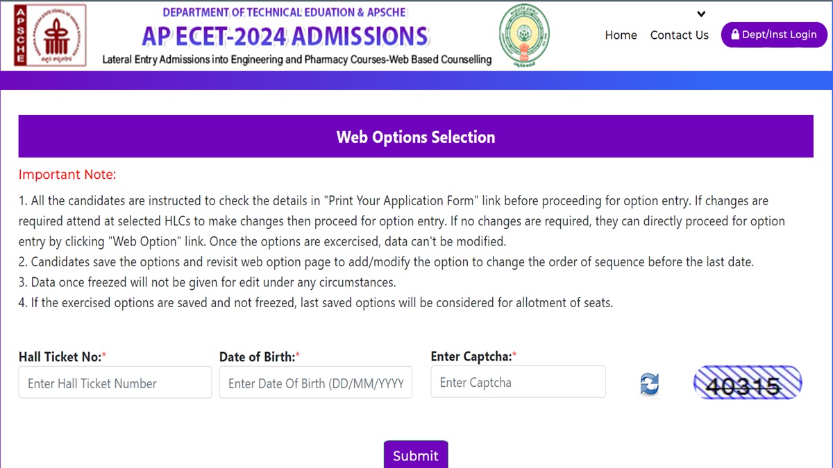 AP ECET Counselling 2024 Web Option Entry Begin, Apply At ecetsche