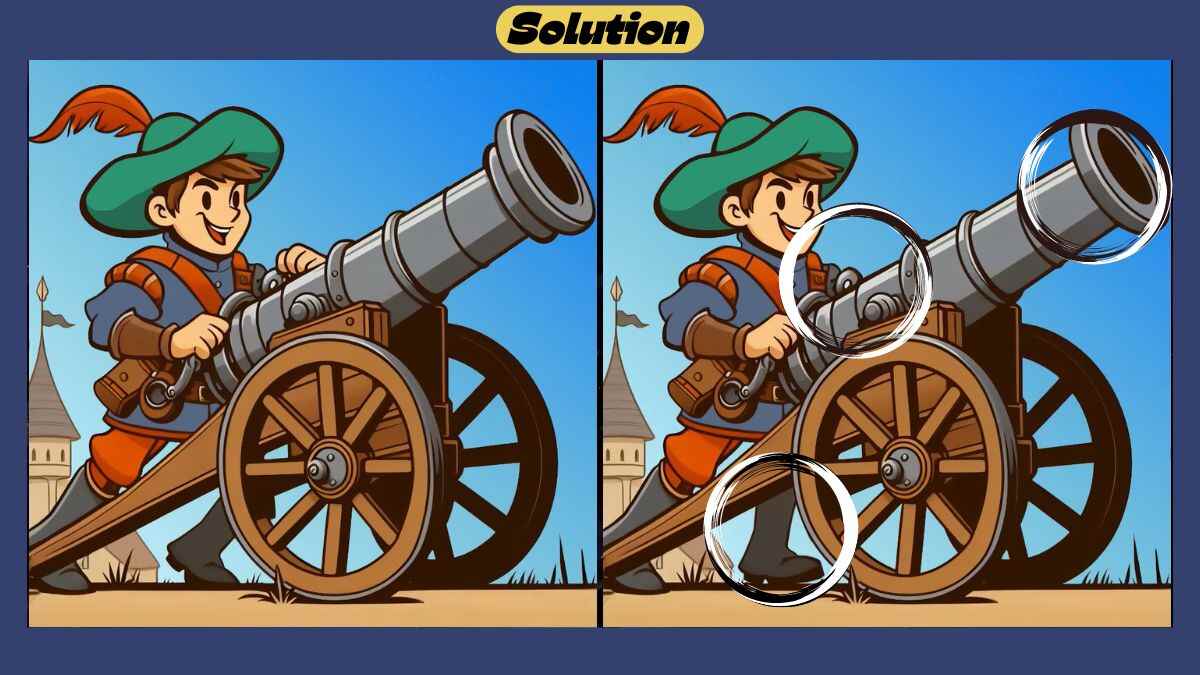 Find 3 Differences in 47 Seconds in This Cannon Firing Scene