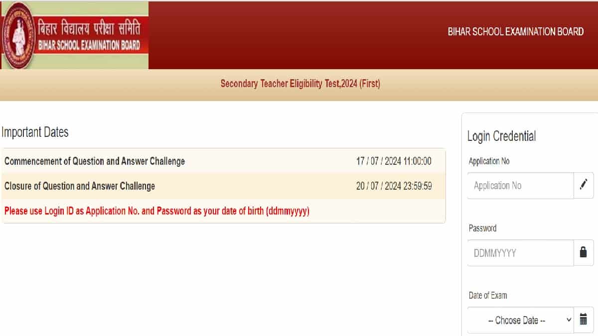 Bihar STET Paper 2 Answer Key 2024 OUT at secondary.biharboardonline.com: Submit BSEB Objection before 20 July