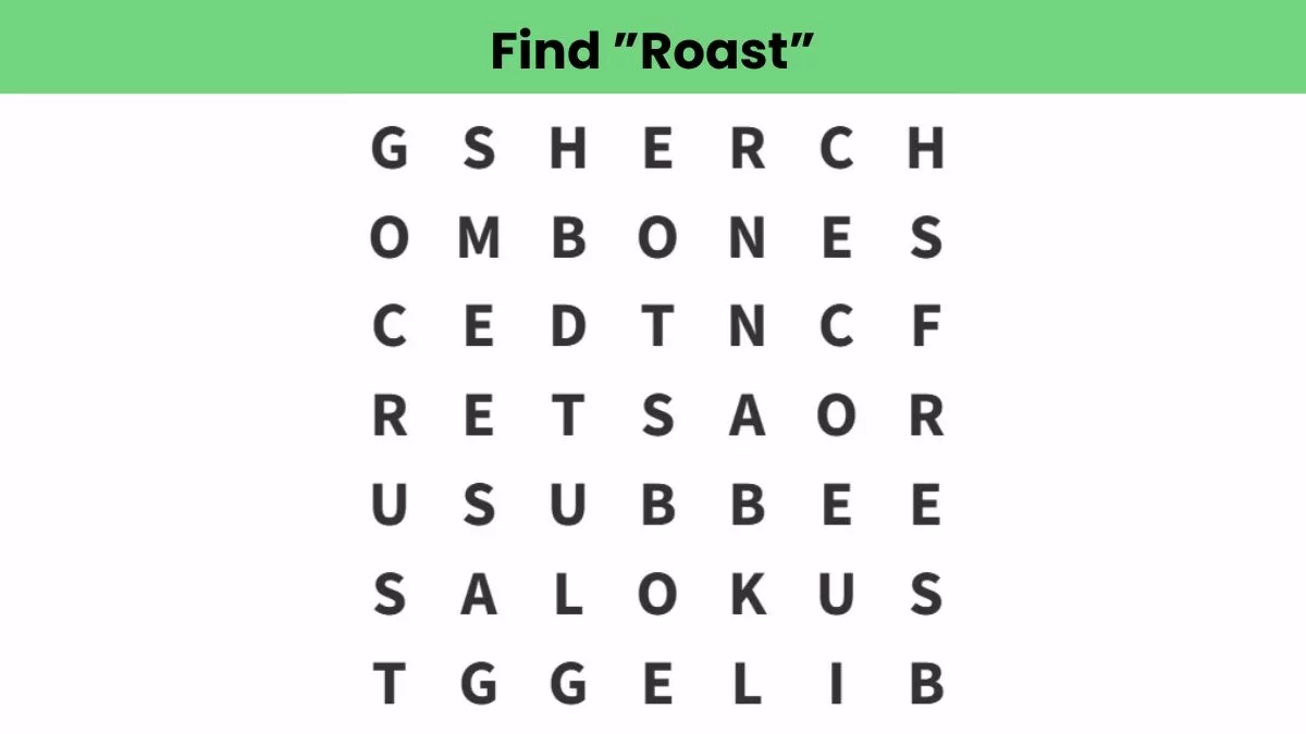 Word Puzzle find roast in 9 seconds