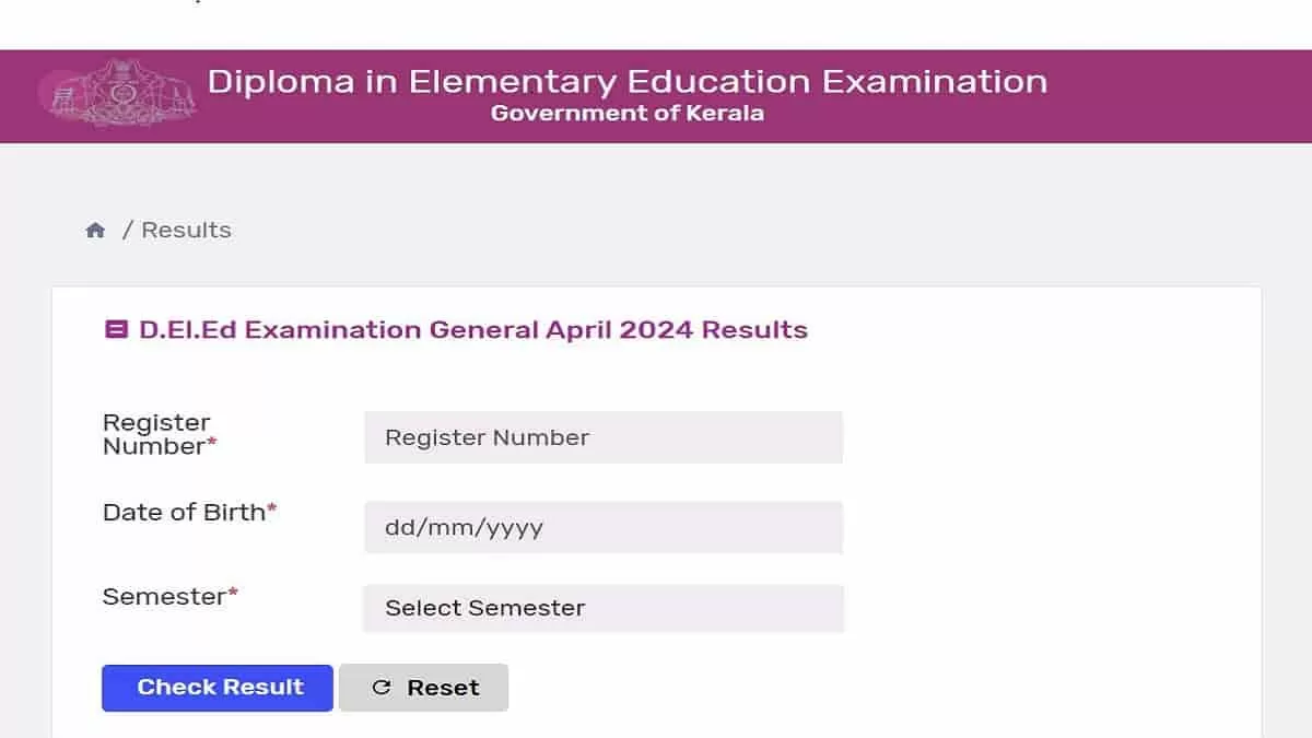 Kerala Deled Result 2024 Download